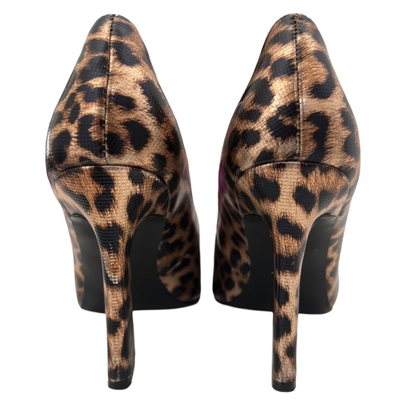 NINE WEST • Metallic Leopard Cheetah Pump Pointed Toe Heels - Picture 5 of 12